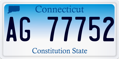 CT license plate AG77752