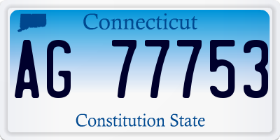 CT license plate AG77753