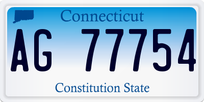 CT license plate AG77754
