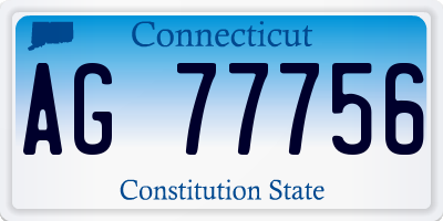 CT license plate AG77756