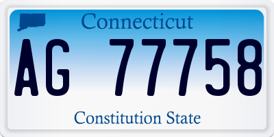 CT license plate AG77758