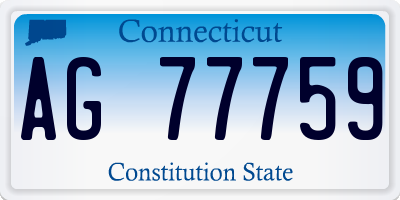CT license plate AG77759