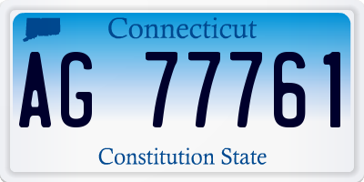 CT license plate AG77761