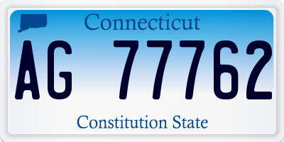 CT license plate AG77762