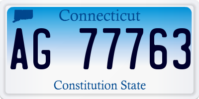 CT license plate AG77763