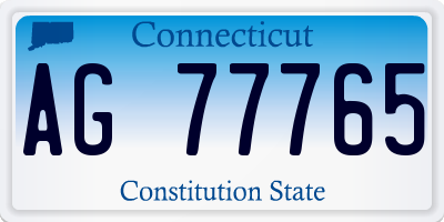 CT license plate AG77765