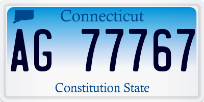 CT license plate AG77767