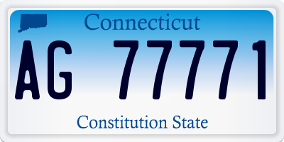 CT license plate AG77771