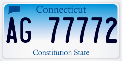 CT license plate AG77772