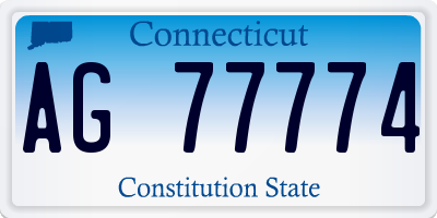 CT license plate AG77774