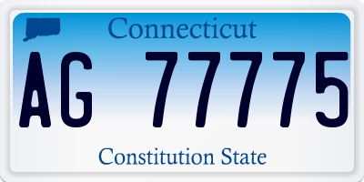 CT license plate AG77775