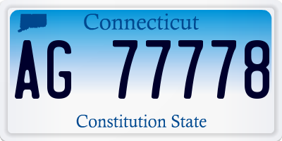 CT license plate AG77778