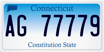CT license plate AG77779