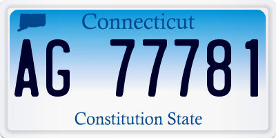 CT license plate AG77781