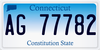 CT license plate AG77782