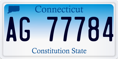 CT license plate AG77784