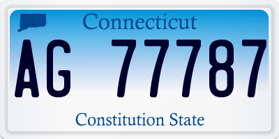 CT license plate AG77787