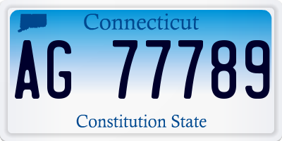 CT license plate AG77789