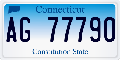 CT license plate AG77790