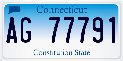 CT license plate AG77791