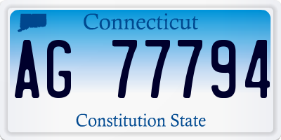 CT license plate AG77794
