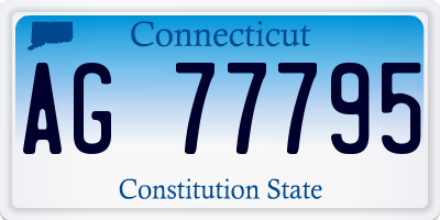 CT license plate AG77795