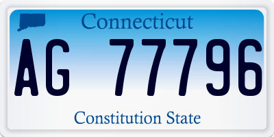 CT license plate AG77796