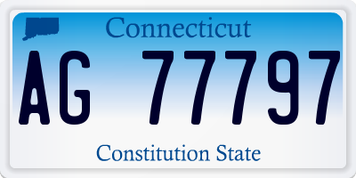 CT license plate AG77797