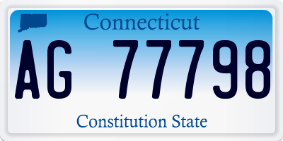 CT license plate AG77798