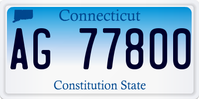 CT license plate AG77800