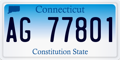 CT license plate AG77801