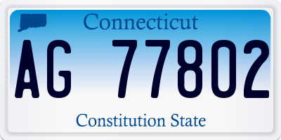 CT license plate AG77802