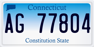 CT license plate AG77804