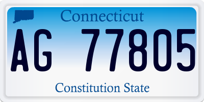 CT license plate AG77805