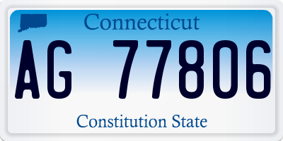 CT license plate AG77806