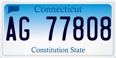 CT license plate AG77808