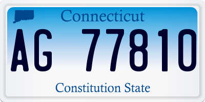 CT license plate AG77810