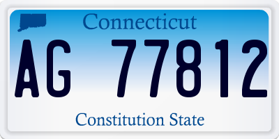 CT license plate AG77812