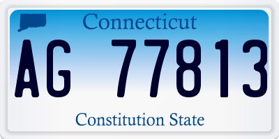 CT license plate AG77813