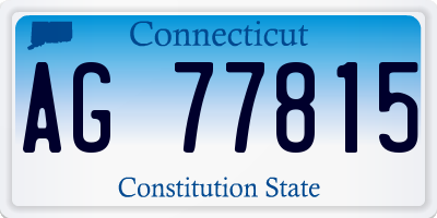 CT license plate AG77815