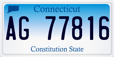 CT license plate AG77816