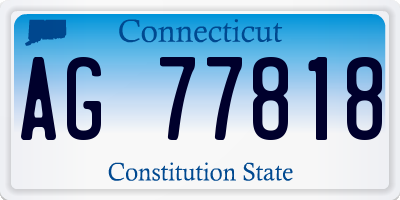 CT license plate AG77818