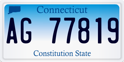 CT license plate AG77819