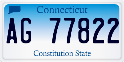 CT license plate AG77822
