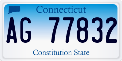 CT license plate AG77832
