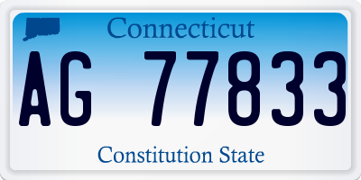 CT license plate AG77833