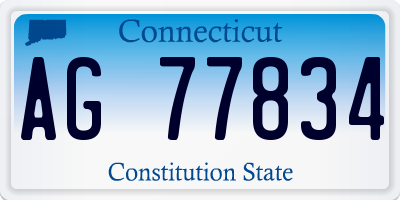 CT license plate AG77834
