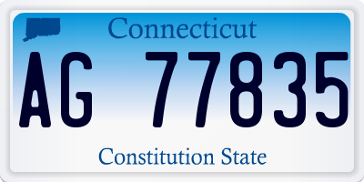 CT license plate AG77835