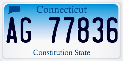 CT license plate AG77836