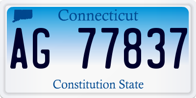 CT license plate AG77837